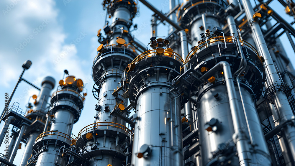 Fototapeta premium Industrial Export Facility with Steel Structures