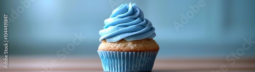 Delicious Single Blue Cupcake with Swirled Frosting, Sweet Treat, Bakery, Dessert, Blue Frosting, Cupcake Recipe, Baking, Blue Cupcake, Cake, Birthday, Party, Food, Recipe, Yummy, Sweet, Treat
