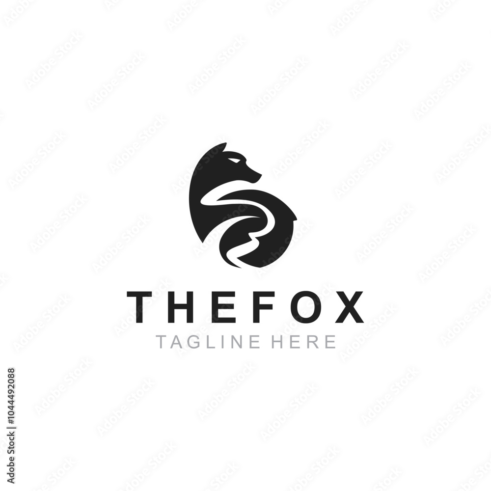 Fototapeta premium Wild Fox animal Logo Design, Emblem minimal foxes, abstract orange fox Concept