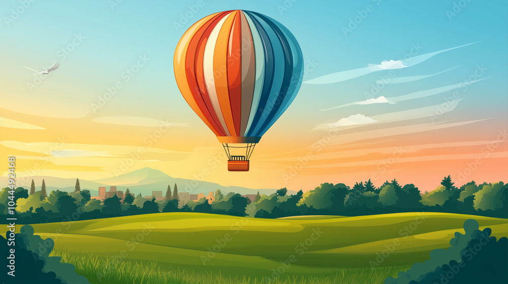 Obraz premium Hot Air Balloon Sunset Flight