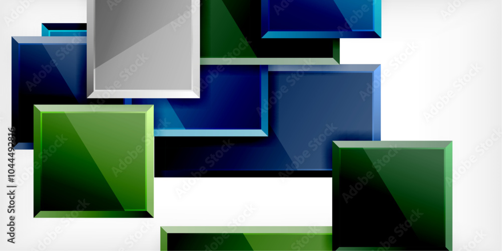 Glass toy style square shapes abstract design. Vector Illustration For Wallpaper, Banner, Background, Card, Book Illustration, landing page Glass toy style square shapes abstract design. Vector Illustration For Wallpaper, Banner, Background, Card, Book Illustration, landing page