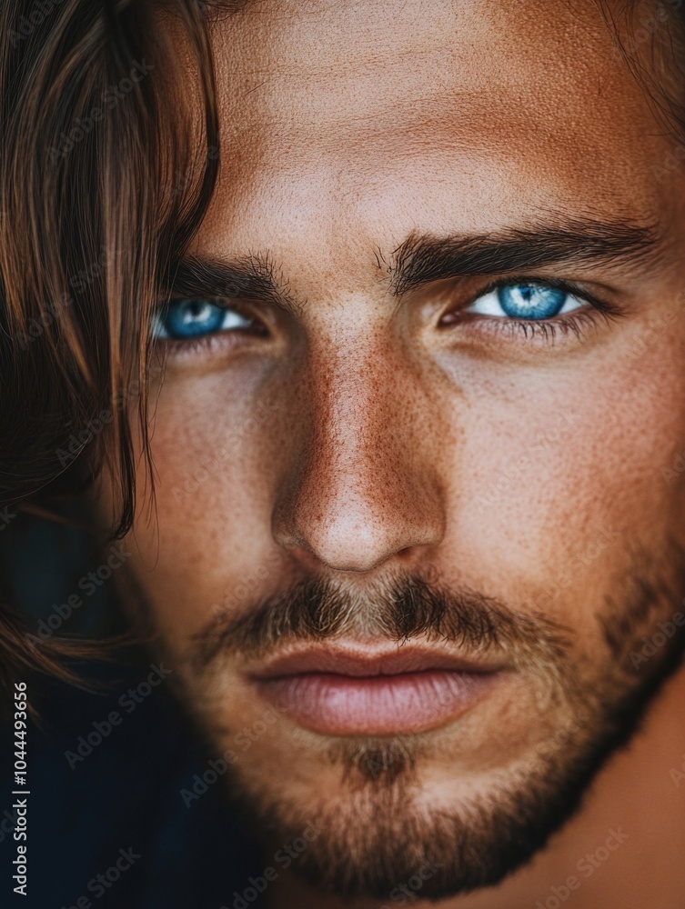 Man with Blue Eyes Close-Up Man with Blue Eyes Close-Up