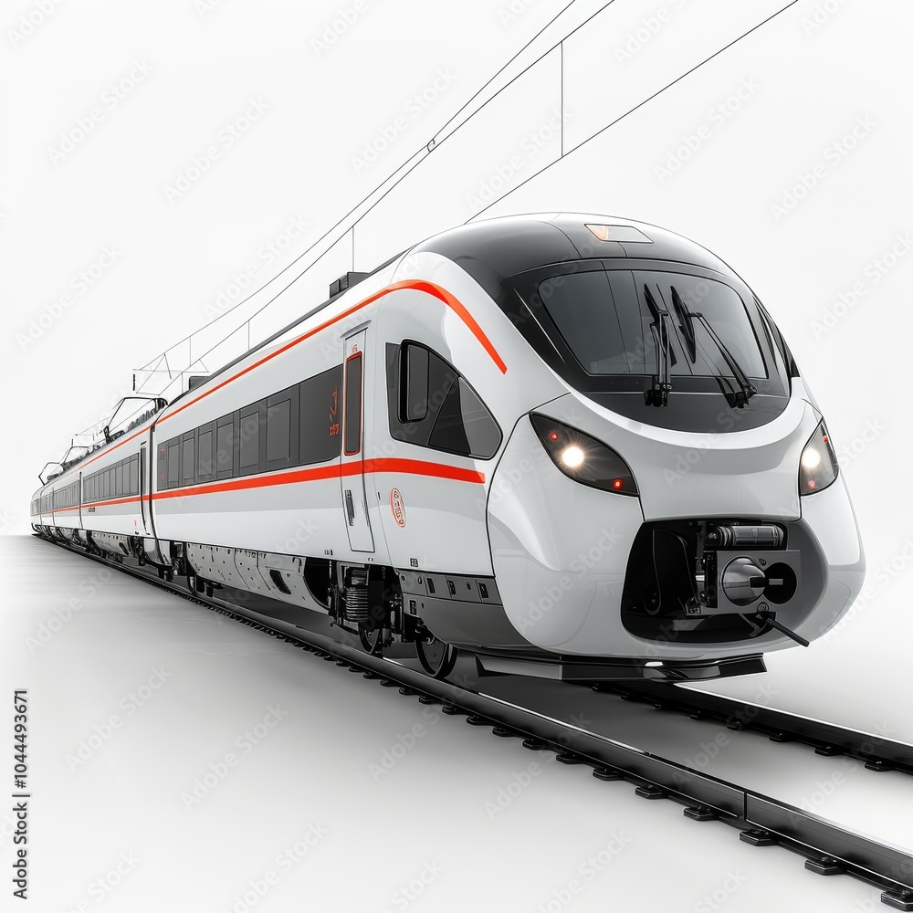 Fototapeta premium Full Body Electric Passenger Train Model in 3D