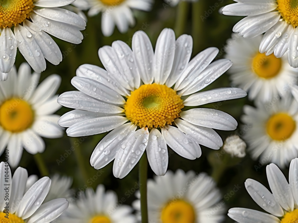 Obraz premium The beauty of yellow and white daisy flowers photographed from close range using a camera in a flower garden