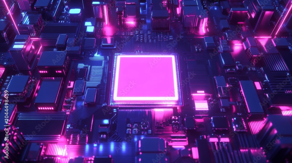 Abstract Neon Technology Background with High Contrast Abstract Neon Technology Background with High Contrast