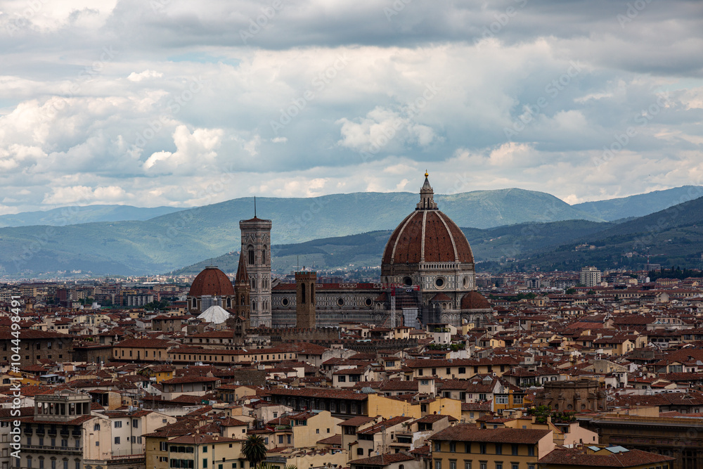 Fototapeta premium Panorama of Florence with dramatic sky