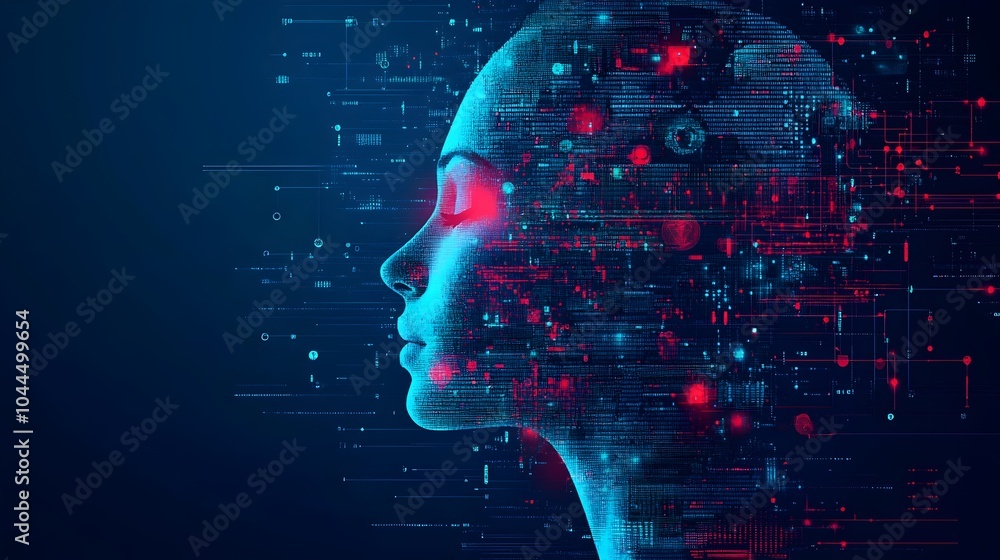 Fototapeta premium Futuristic Data Science and Technology with Neural Network and Big Data Analytics