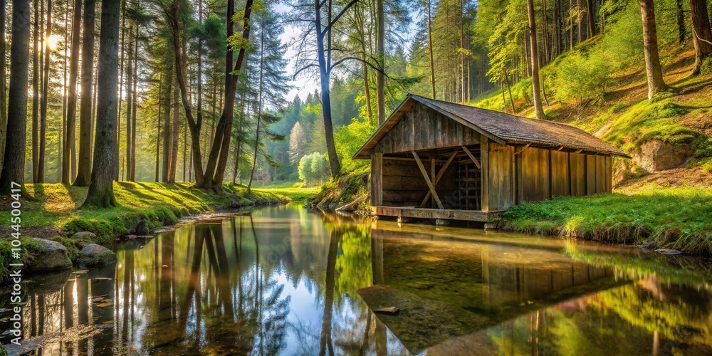 Scenic view of forest and river from low angle Scenic view of forest and river from low angle