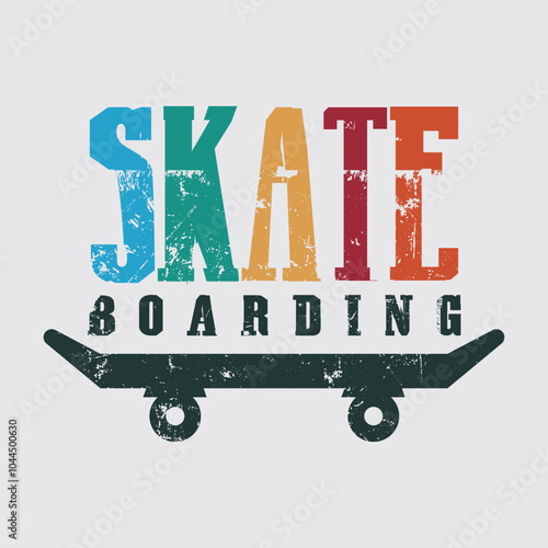 Skateboard Illustration typography for t shirt, poster, logo, sticker, or apparel merchandise