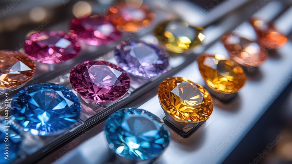 A vibrant display of sparkling gemstones in an artisan workshop showcasing colors and craftsmanship A vibrant display of sparkling gemstones in an artisan workshop showcasing colors and craftsmanship