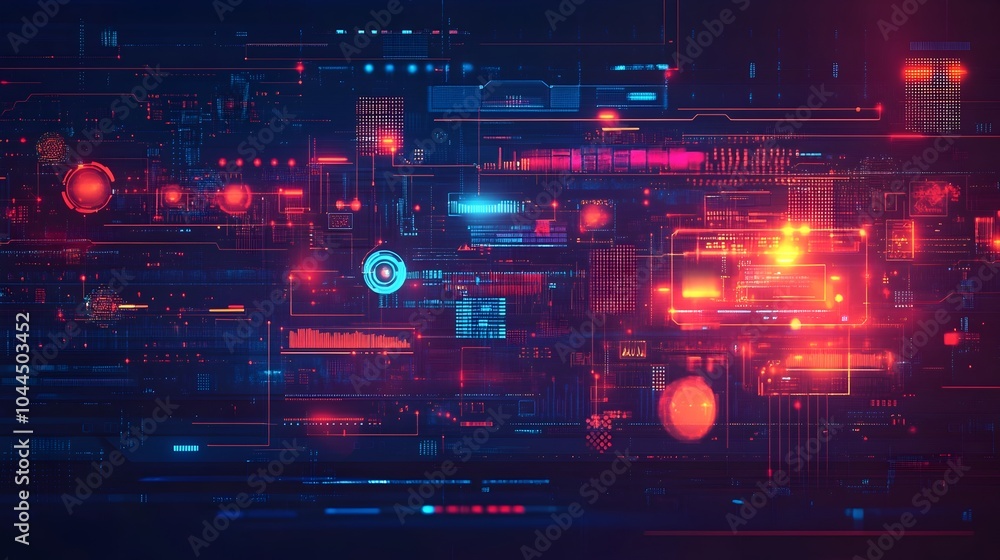 Futuristic Data Science and Technology with Glowing Neural Network and Data Flow Elements Futuristic Data Science and Technology with Glowing Neural Network and Data Flow Elements