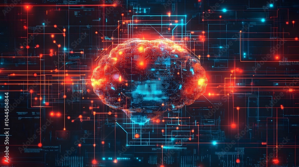 Obraz premium Futuristic Data Technology Showcasing Complex Information Querying Analyzing and Visualizing