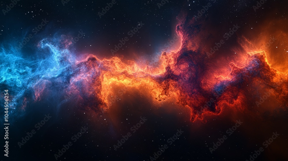 A vibrant cosmic scene depicting swirling gases and colors in the universe. A vibrant cosmic scene depicting swirling gases and colors in the universe.
