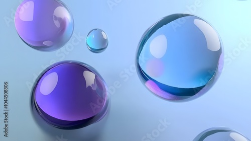 Abstract 3d render of colorful bubble, modern background design