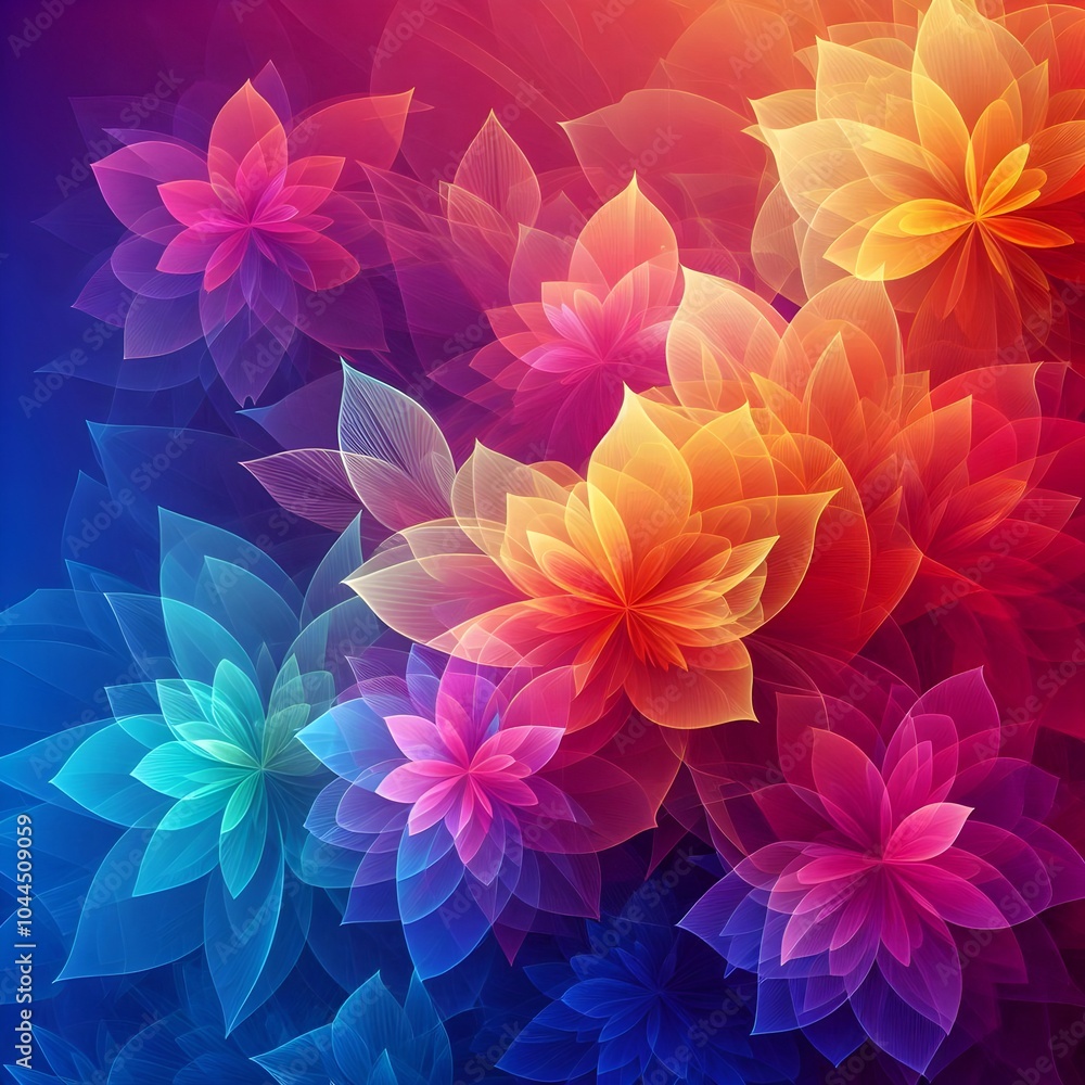 3D Beautiful abstract neon light glossy metallic floral background, Dazzling neon kaleidoscope floral background. 3D Beautiful abstract neon light glossy metallic floral background, Dazzling neon kaleidoscope floral background.