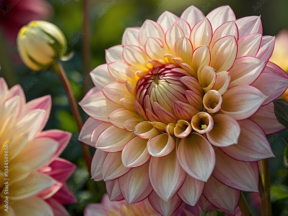 Beautiful close up photo of dahlia flower that exudes charming charm Beautiful close up photo of dahlia flower that exudes charming charm