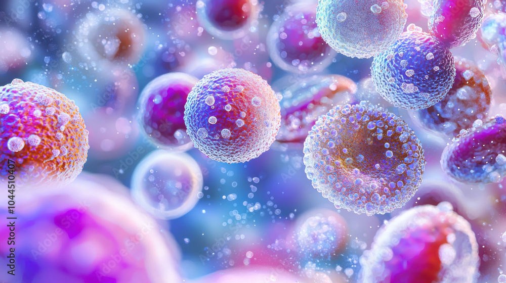 Microscopic Cells in a Colorful Environment Microscopic Cells in a Colorful Environment