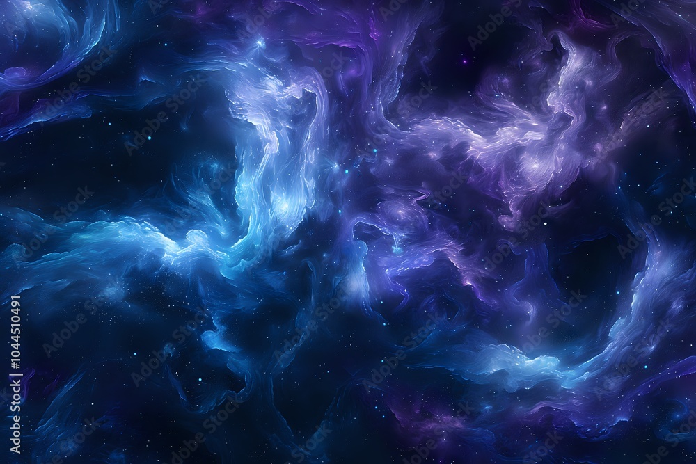 Cosmic Nebulae Swirling with Blue and Purple Hues, A Stunning Display of Space Beauty Cosmic Nebulae Swirling with Blue and Purple Hues, A Stunning Display of Space Beauty