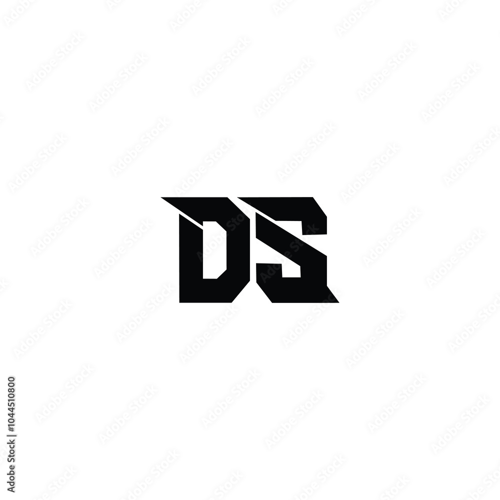 Obraz premium DS monogram logo design letter text name symbol monochrome logotype alphabet character simple logo