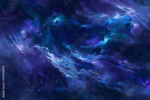 Cosmic Clouds Dance in a Starry Night: A Stunning Abstract Wallpaper for Desktop and Mobile