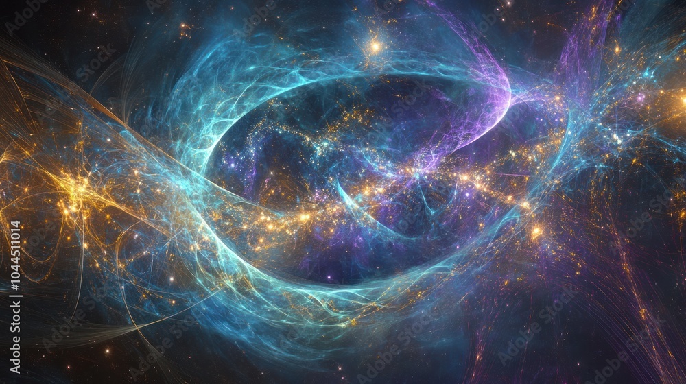 mesmerizing blend of vibrant colors and geometric shapes representing the intricacies of quantum physics. mesmerizing blend of vibrant colors and geometric shapes representing the intricacies of quantum physics.