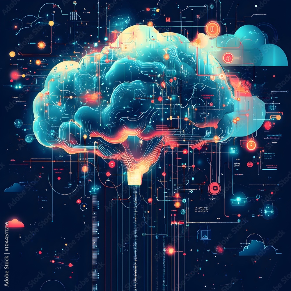 Futuristic Data Technology with Neural Network and Cloud Computing Concepts Futuristic Data Technology with Neural Network and Cloud Computing Concepts