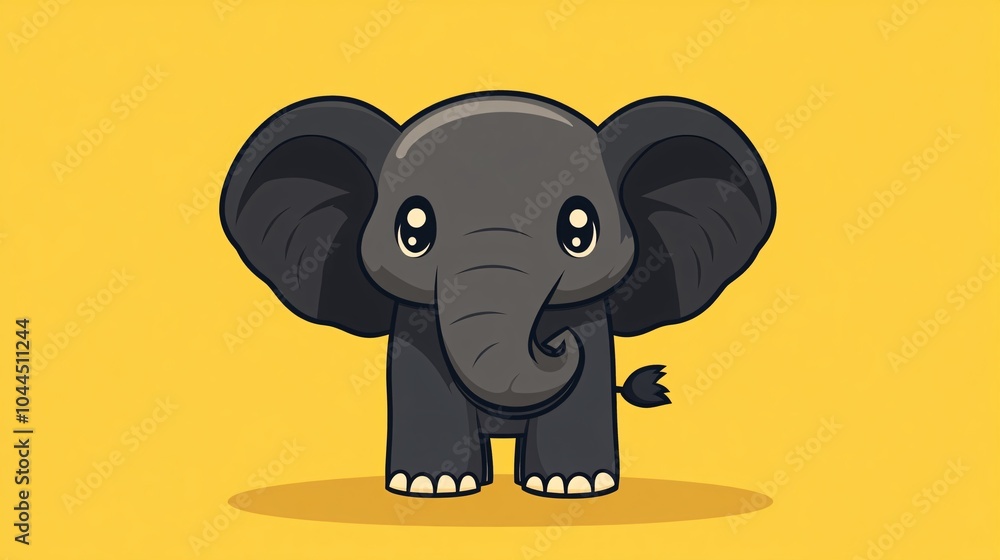 Fototapeta premium Cheerful cartoon elephant character illustration isolated on white