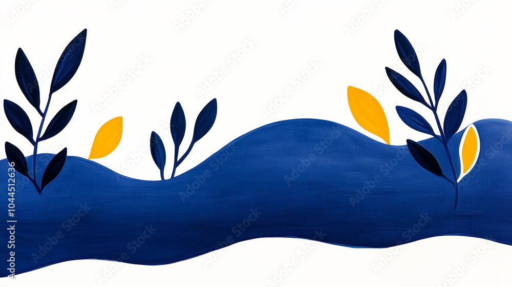 Vibrant Blue and Yellow Abstract Landscape Vibrant Blue and Yellow Abstract Landscape