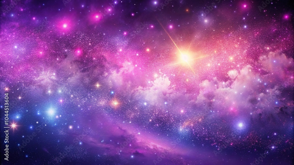 Fototapeta premium Shiny abstract space background with pastel pink and purple colors galaxy wallpaper