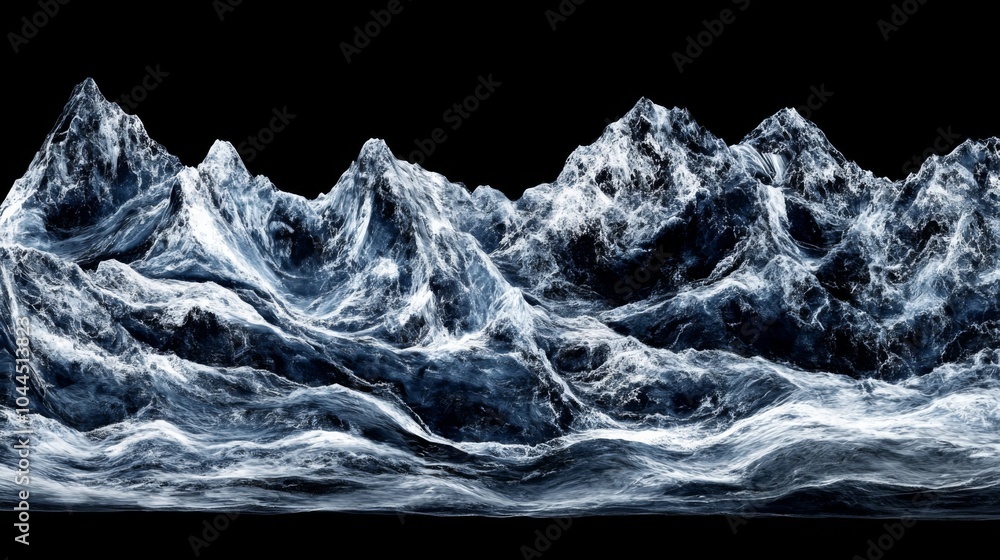 Fototapeta premium High Contrast Mountain Ranges in Studio Lighting