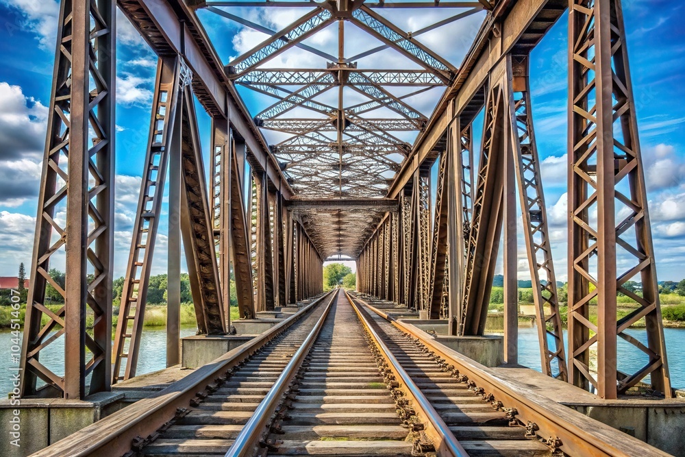 Screw steel railway bridges with asymmetrical design Screw steel railway bridges with asymmetrical design