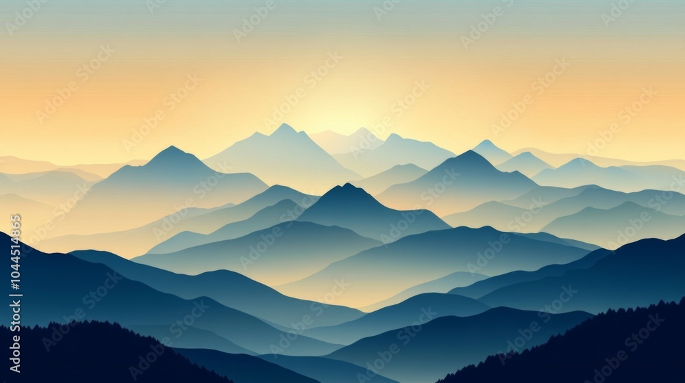Fototapeta premium High Contrast Sunset Over Towering Mountain Ranges