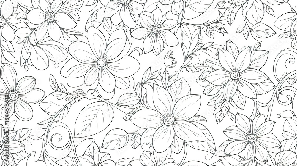 Seamless Patterns Coloring book illustrations featuring intricate nature patterns for a relaxing and creative experience. Seamless Patterns Coloring book illustrations featuring intricate nature patterns for a relaxing and creative experience.