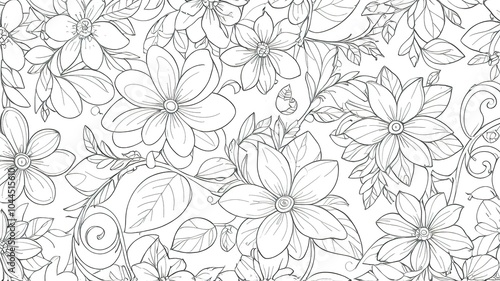 Seamless Patterns Coloring book illustrations featuring intricate nature patterns for a relaxing and creative experience.