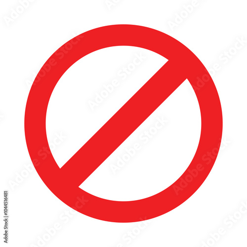 Red Prohibited sign No icon warning or stop symbol safety danger isolated vector illustration