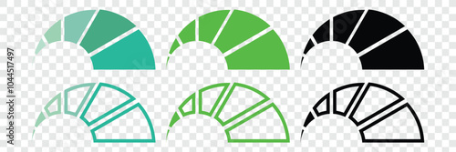 Speedometer icon  set. Dashboard colorful speedometer icons set. Fast internet speed sign. Vector scale, level of performance. Speed dial indicator symbol set.  Tachometer icon. Vector illustrator.