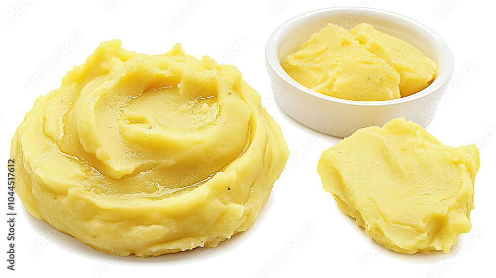 Delicious Mashed Potatoes Served on a Clean Transparent Background Generative AI