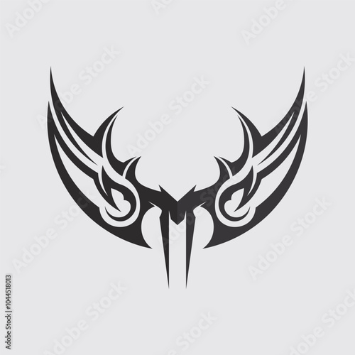 black tribal vector logo design icon and sign tribal