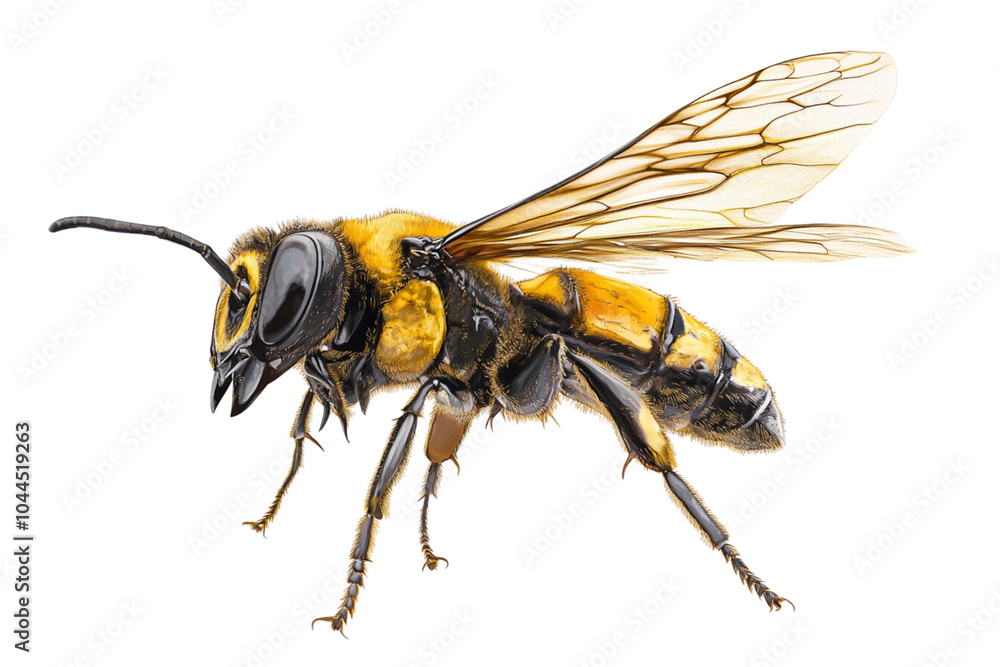 Flying bee. Isolated on white background. Flying bee. Isolated on white background.