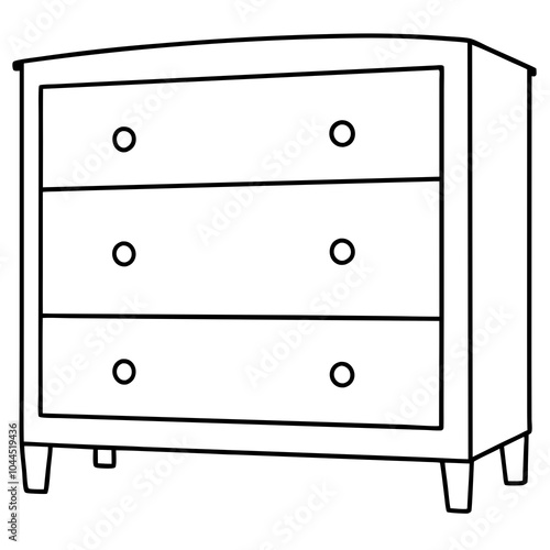 Dresser Cabinet line art
 vector illustration on a white background
