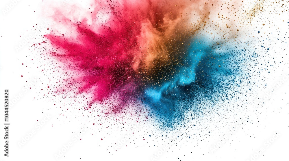 Fototapeta premium A vibrant explosion of colorful powder, symbolizing creativity and celebration.