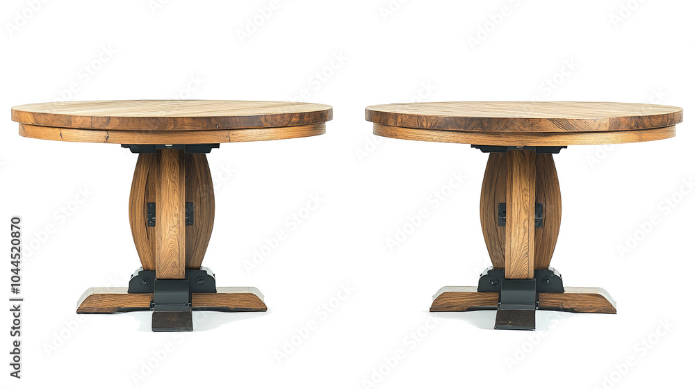 Midcentury Modern Wooden Dining Tables on Clear Background Generative AI Midcentury Modern Wooden Dining Tables on Clear Background Generative AI