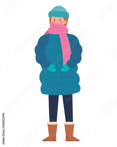 cute woman wearing winter clothes