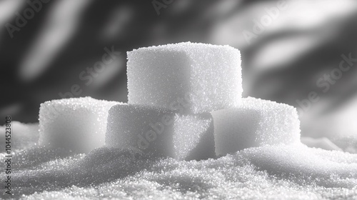 cube sugar isolated on white background photo