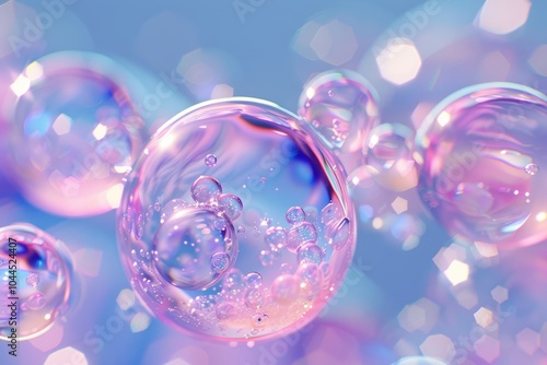 Abstract cosmetic laboratory. Chemical laboratory research. Cosmetic Essence Molecule Bubble