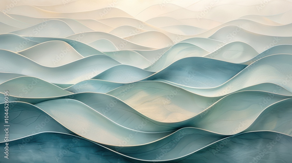 Obraz premium Fluid Abstract Waves in Soft Organic Tones