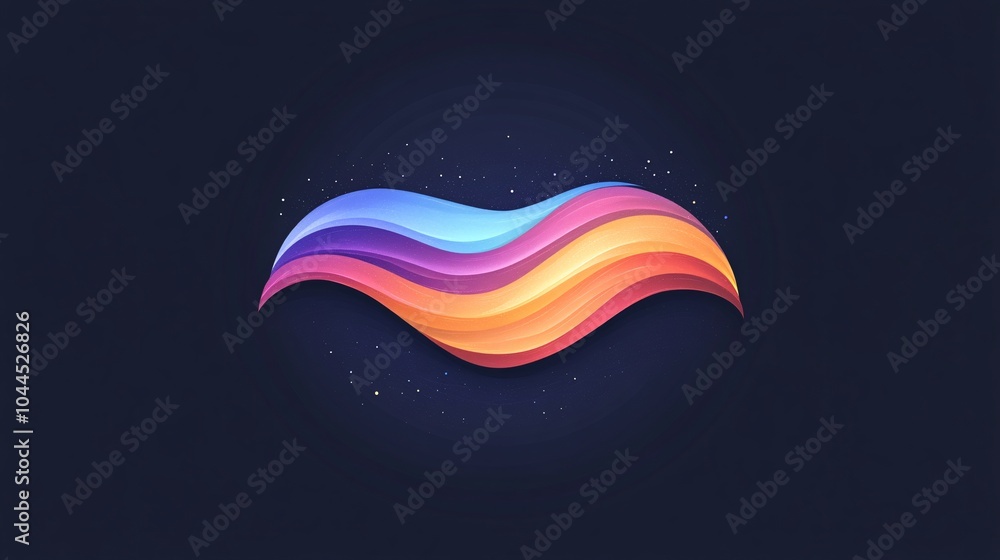 Colorful abstract background with flowing lines in a wave design featuring rainbow hues of pink, blue, orange, and yellow, suitable for banners, wallpapers, and web decoration Colorful abstract background with flowing lines in a wave design featuring rainbow hues of pink, blue, orange, and yellow, suitable for banners, wallpapers, and web decoration