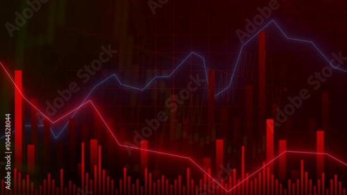 Dynamic Market Crash Animation: Financial Decline and Stock Volatility