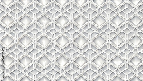 Seamless white net geometric pattern background