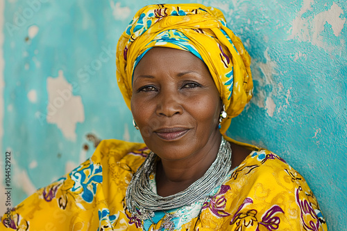 Portrait of a Senegalese woman in traditional boubou dress, Senegal photo